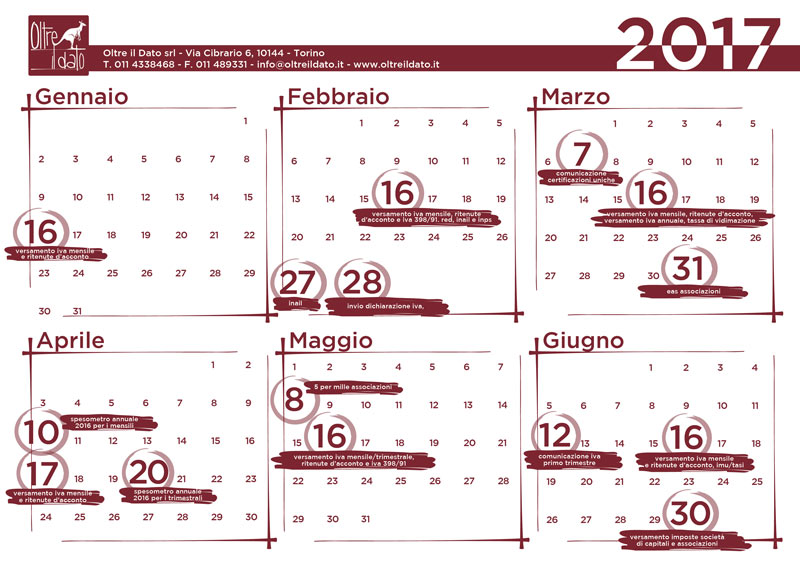 Calendario Scadenze Associazioni