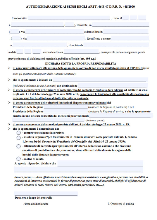 autocertificazione